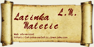 Latinka Maletić vizit kartica